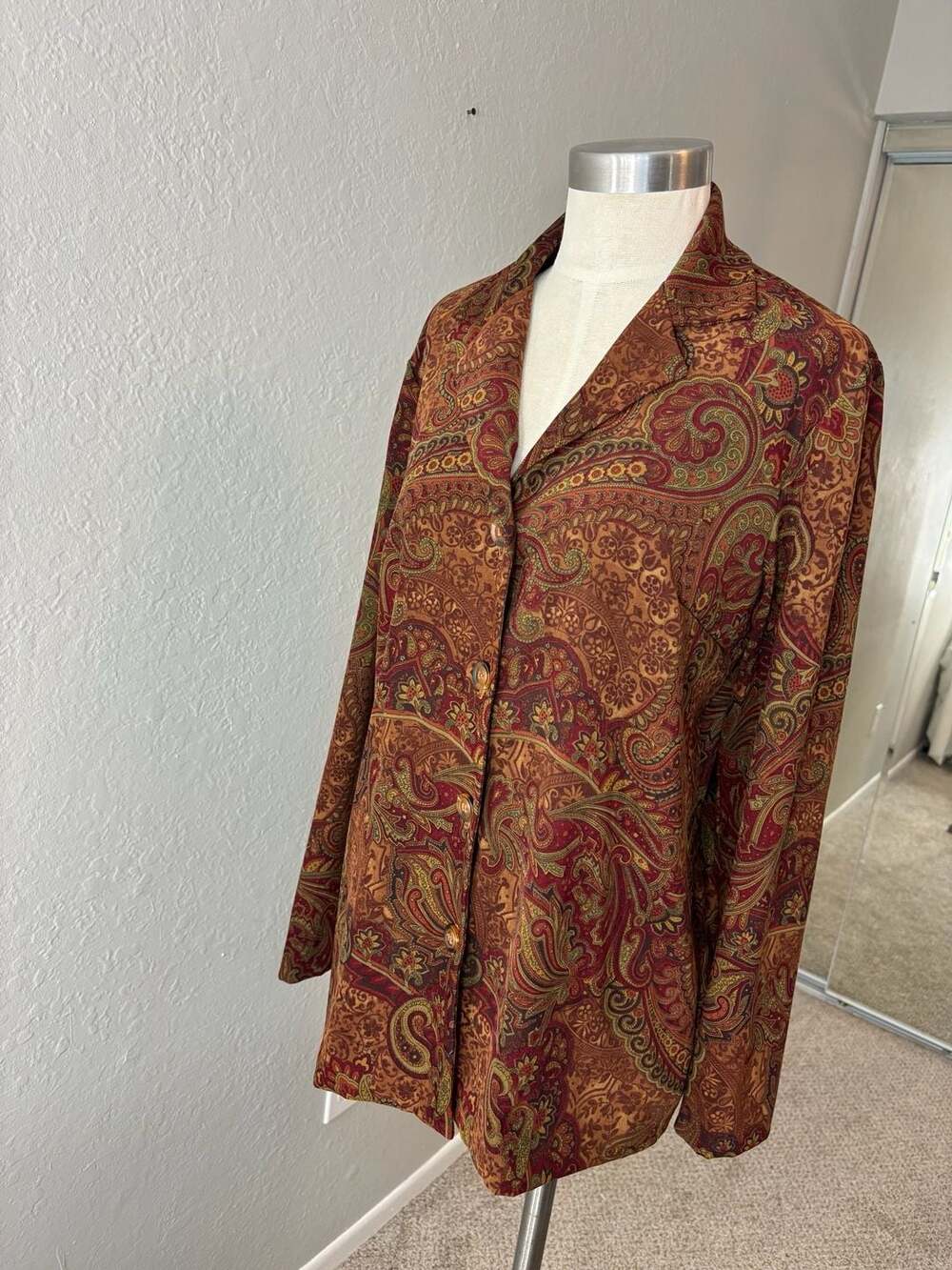 Coldwater Creek Women's Paisley Print Button-Up Jacket, Size 8